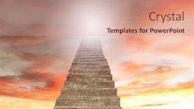  Presentation with stairway - PPT theme featuring stairway-leading-up-to-bright and a  colored foreground
