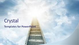  Presentation with stairway - Presentation theme with stairway leading up to bright background and a sky blue colored foreground