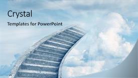  Presentation with stairway - Colorful presentation theme enhanced with stairway leading up to heavenly backdrop and a light blue colored foreground