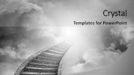  Presentation with stairway - Presentation having stairway leading up to heavenly background and a light gray colored foreground