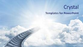  Presentation with stairway - Theme enhanced with stairway leading up to heavenly background and a light blue colored foreground