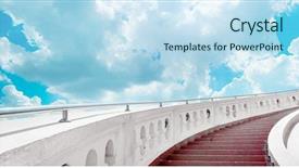  Presentation with stairway - Amazing presentation theme having stairway leading up to sky backdrop and a sky blue colored foreground