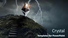  Presentation with stairway - PPT theme consisting of stairway to ethereum on stormy background and a tawny brown colored foreground