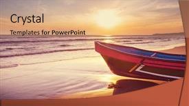  Presentation with central america - Colorful slides enhanced with stake - boats on the lake el backdrop and a coral colored foreground