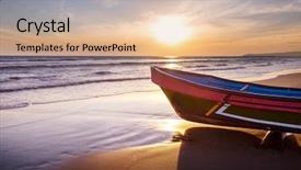  Presentation with central america - Theme having stake - boats on the lake el background and a lemonade colored foreground