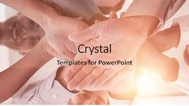  Presentation with people - Theme featuring stake - close-up of business people staking background and a coral colored foreground