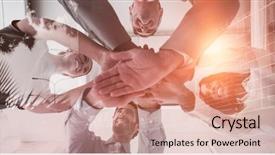  Presentation with buildings - Slide deck consisting of stake - front side of buildings background and a coral colored foreground