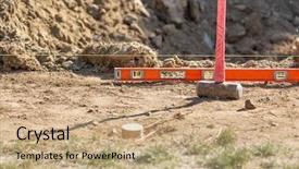  Presentation with construction site construction - Cool new theme with stake - guide line level and sledge backdrop and a coral colored foreground
