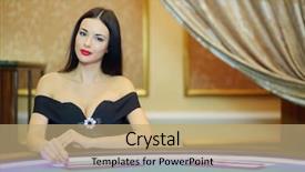  Presentation with luxury casino - Theme enhanced with stake - happy beautiful women plays poker background and a coral colored foreground