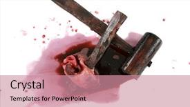  Presentation with vampire - PPT theme featuring stake through a vampire heart background and a coral colored foreground