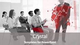  Presentation with black people - Cool new presentation with stakeholders - business people clapping stakeholder standing backdrop and a gray colored foreground