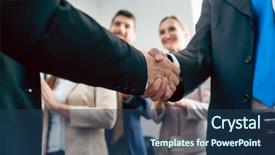  Presentation with important - Colorful slide deck enhanced with stakeholders - close-up of the handshake backdrop and a ocean colored foreground