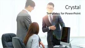  Presentation with managers - Presentation design consisting of stakeholders - creative managers team work new background and a cool aqua colored foreground