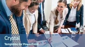  Presentation with profit - Audience pleasing slide deck consisting of stakeholders - multi-ethnic team of five dedicated backdrop and a ocean colored foreground