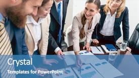  Presentation with profit - PPT theme consisting of stakeholders - multi-ethnic team of five dedicated background and a teal colored foreground