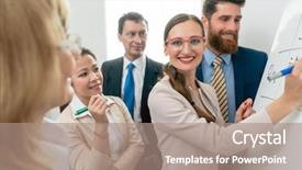  Presentation with directors - Cool new PPT layouts with stakeholders - portrait of a proficient business backdrop and a coral colored foreground