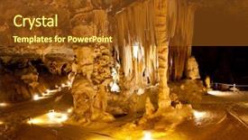  Presentation with cave - Colorful PPT layouts enhanced with stalactite - karst cave in oudtshoorn south backdrop and a tawny brown colored foreground