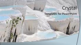  Presentation with turkey - PPT theme enhanced with stalactite - travertine pools and terraces background and a light gray colored foreground