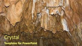  Presentation with cave - PPT theme featuring eminence - stalactites in a cave emine-bair-hosar background and a tawny brown colored foreground