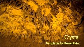  Presentation with cave - Beautiful PPT theme featuring stalactites inside cave backdrop and a tawny brown colored foreground
