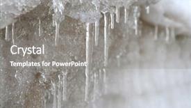  Presentation with water droplet drops on plant - PPT layouts with stalactites of ice with water background and a  colored foreground