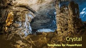  Presentation with vietnam - Presentation theme with stalactitie-formations-in-thien-cung background and a tawny brown colored foreground