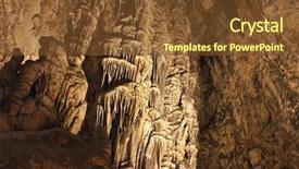  Presentation with caves - Slides featuring stalagtites and stalagmites in caves background and a tawny brown colored foreground