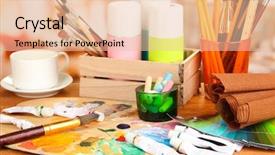  Presentation with paint art - Presentation consisting of city of tierra del fuego background and a ocean colored foreground