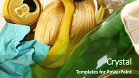  Presentation with rubbish dump vehicle safety - Colorful slides enhanced with stale - pile of rubbish close-up backdrop and a tawny brown colored foreground