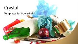  Presentation with medical pill medicine white blue - Audience pleasing presentation design consisting of stale - pile of rubbish isolated backdrop and a  colored foreground