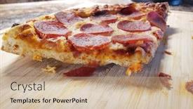  Presentation with pizza - Cool new PPT theme with stale-two-day-old-pepperoni backdrop and a soft green colored foreground