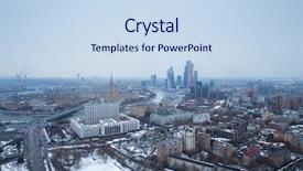  Presentation with building and wind - Theme consisting of stalin - highway government building river skyscrapers background and a sky blue colored foreground