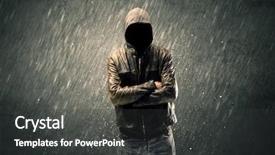  Presentation with faceless - Slide set with stalker - dangerous unrecognizable faceless criminal standing background and a dark gray colored foreground