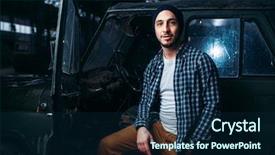  Presentation with traveler - Audience pleasing slide deck consisting of stalker traveler against abandoned car backdrop and a navy blue colored foreground