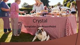  Presentation with olde english - Cool new presentation with stall at busy summer garden backdrop and a violet colored foreground