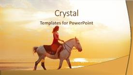  Presentation with stallion - Theme enhanced with stallion - woman and horse background and a cream colored foreground