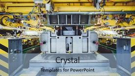  Presentation with manufacture - Beautiful theme featuring stamp - hydraulic press on car manufacture backdrop and a light blue colored foreground