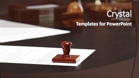  Presentation with private confidential document stamp classified - Presentation theme having stamp and document on grey background and a tawny brown colored foreground