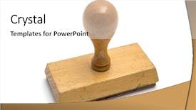  Presentation with stamp - Slide deck enhanced with stamp isolated on white background background and a white colored foreground