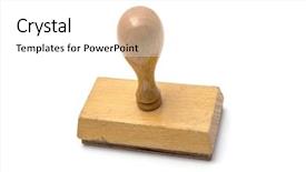  Presentation with stamp - PPT theme featuring stamp isolated on white background background and a white colored foreground