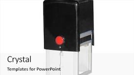  Presentation with stamp - PPT theme consisting of stamp under the white background background and a  colored foreground