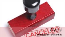  Presentation with stamp - Beautiful PPT layouts featuring stamp with canceled backdrop and a coral colored foreground