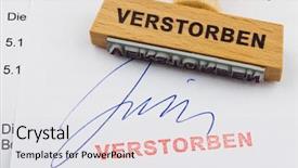  Presentation with stamp - Presentation theme with stampig dies - stamp made of wood lying background and a sky blue colored foreground