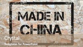  Presentation with chip - Slides having stamping manufacture - made in china written background and a coral colored foreground