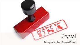  Presentation with stamp - Slide set consisting of stamping manufacture - made in usa rubber stamp background and a sky blue colored foreground