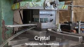  Presentation with press - Presentation theme consisting of stamping manufacture - old punching hydraulic press background and a dark gray colored foreground