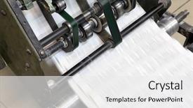  Presentation with machine - Beautiful theme featuring stamping manufacture - print machine backdrop and a white colored foreground