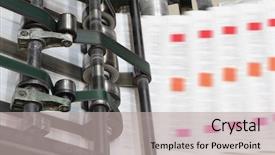  Presentation with machine - Presentation theme featuring stamping manufacture - print machine background and a light gray colored foreground