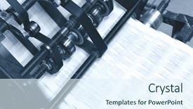  Presentation with manufacture - Theme featuring stamping manufacture - printed machine does the newspaper background and a sky blue colored foreground