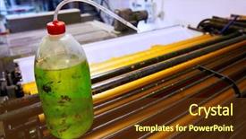  Presentation with close up of printer ink - Amazing slide set having stamping manufacture - printer ink machine rotary printing backdrop and a tawny brown colored foreground